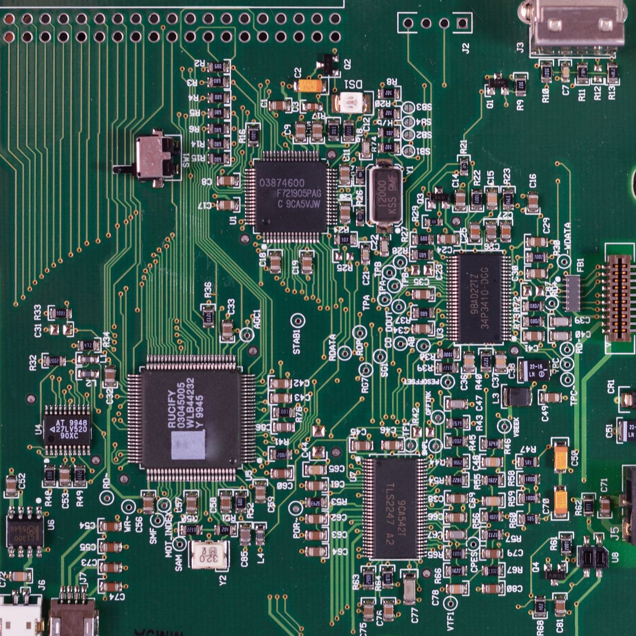 Elektronikai áramköri panel közelről